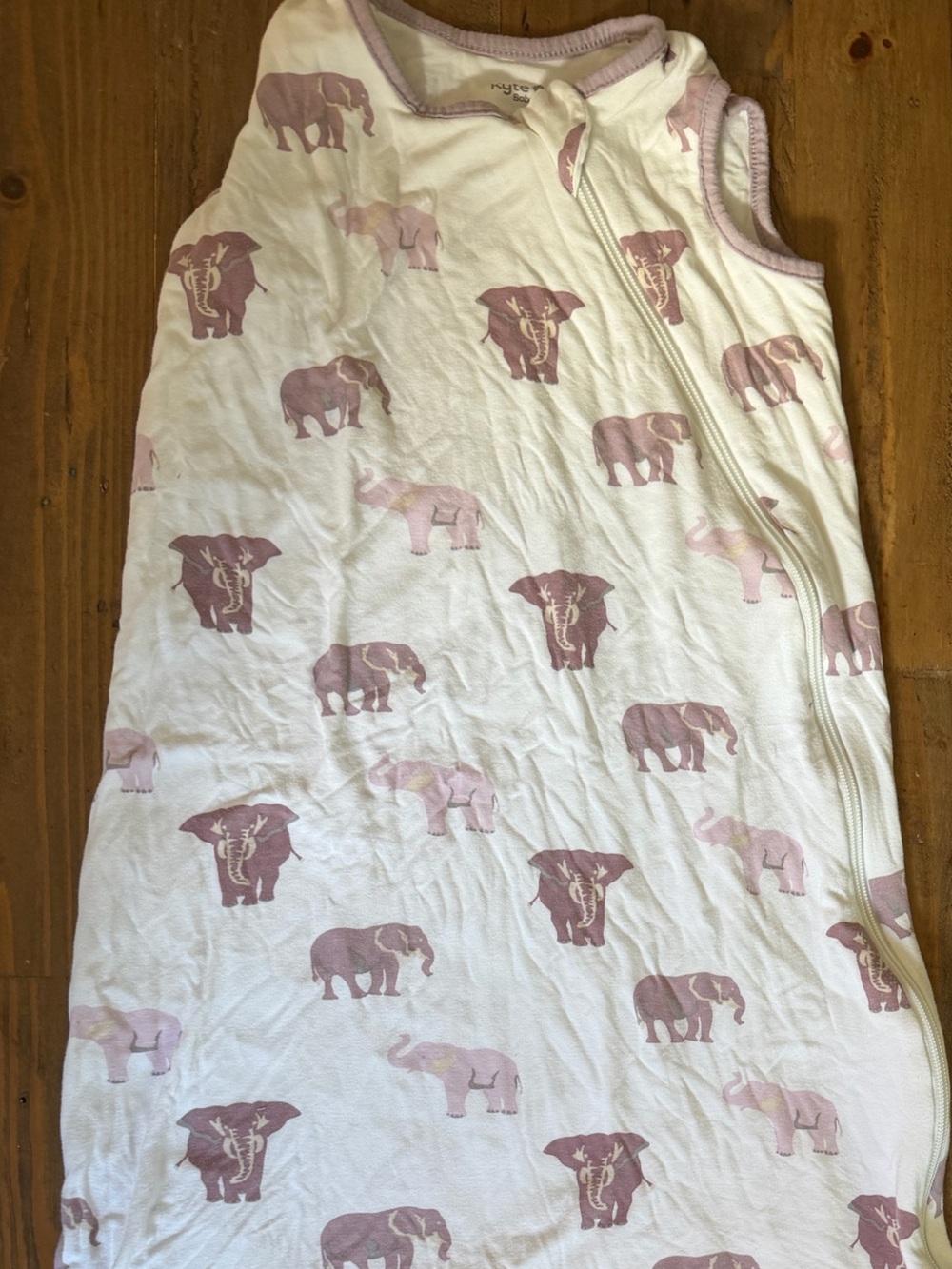 Kyte BABY Sleepsack for Kids - White with Pink Elephant Print